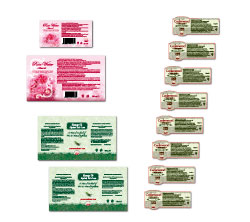 Бели и прозрачни PVC продуктови етикети